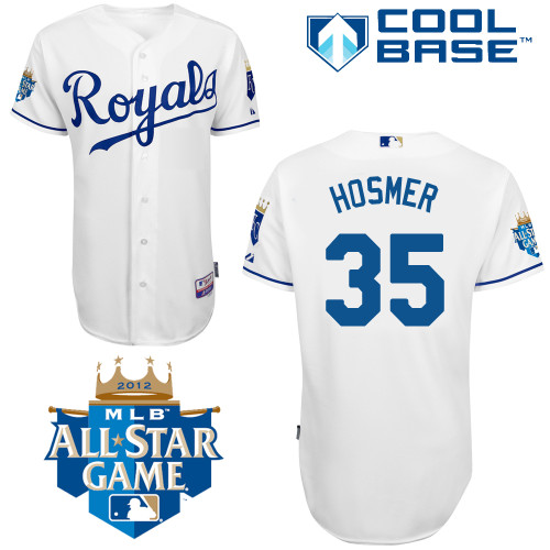 durable Kansas City Royals 35 Eric Hosmer White Cool Base MLB Jersey with 2012 All-Star Patch